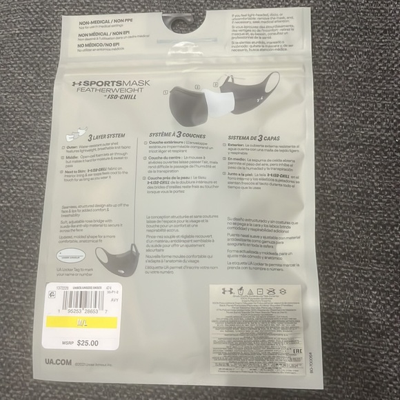 Under Armour sports blue face mask NWT size M/L - Picture 2 of 2